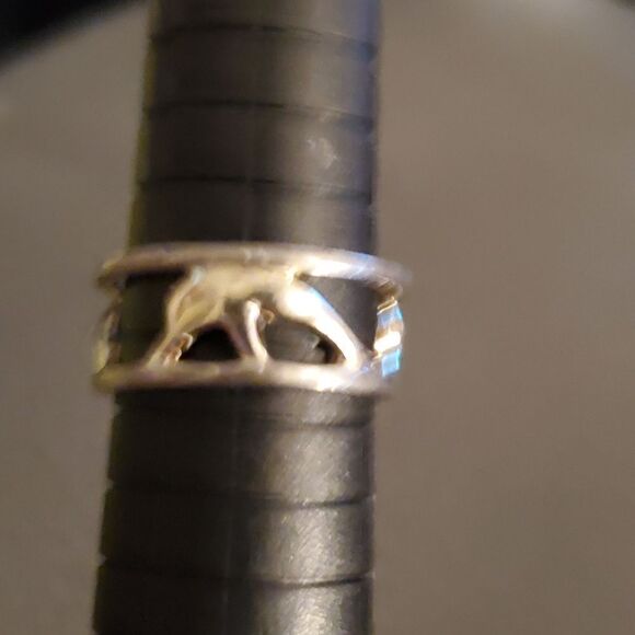 Sterling dolphin ring size 8 vintage - Picture 1 of 3